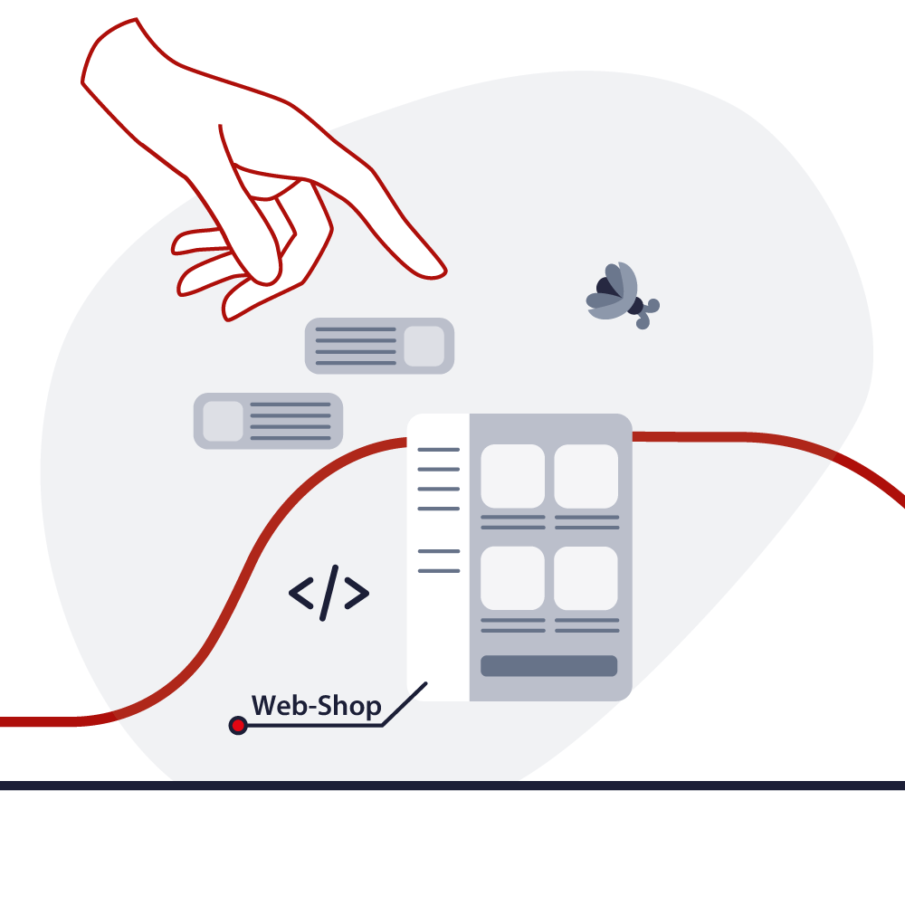 Wertekette Illustration Web-Shop
